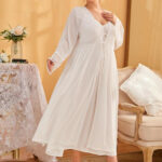 لانجري طويل للعرايس بالروب - كود 977