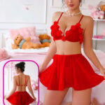 طقم جيب قصيرة وسكسي برا - كود 343