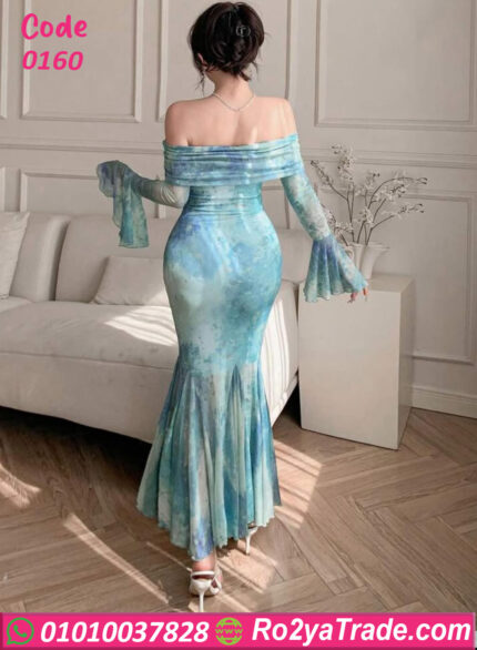 فستان سهرة طويل - كود 0160