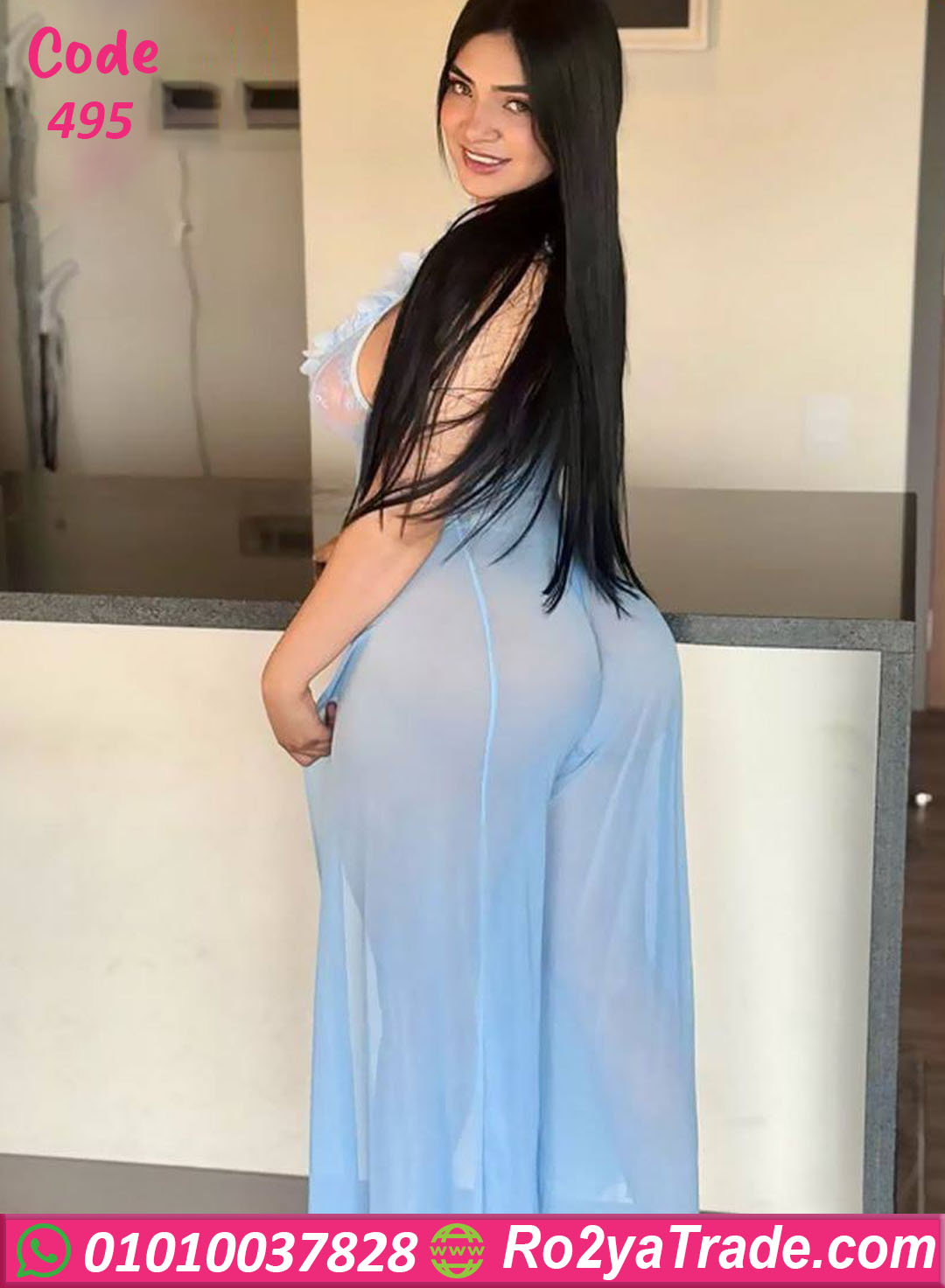 لانجيري طويل مثير شفاف - كود 495