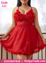 قميص نوم شفاف احمر - كود 521
