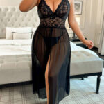 قميص نوم طويل شفاف - كود 8005