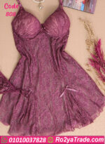 قميص نوم دانتيل قصير - كود 808