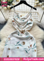 كاش مايوه أبيض بنقشة ورد