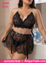 لانجري دانتيل أسود بسلاسل فخمة