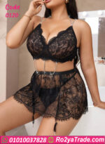 لانجري دانتيل أسود بسلاسل فخمة