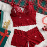 لانجري دانتيل أحمر