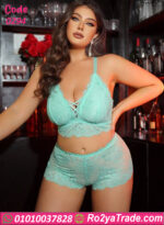 طقم لانجري دانتيل تركواز بيج سايز