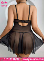 قميص اسود شفاف قصير - كود 0443