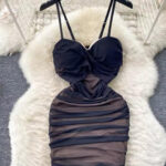 فستان تول قصير أسود