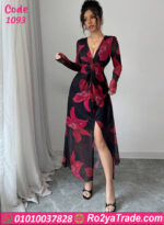 فستان صيفي مورد طويل