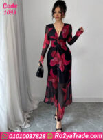 فستان صيفي مورد طويل