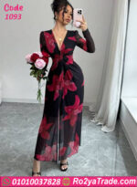 فستان صيفي مورد طويل