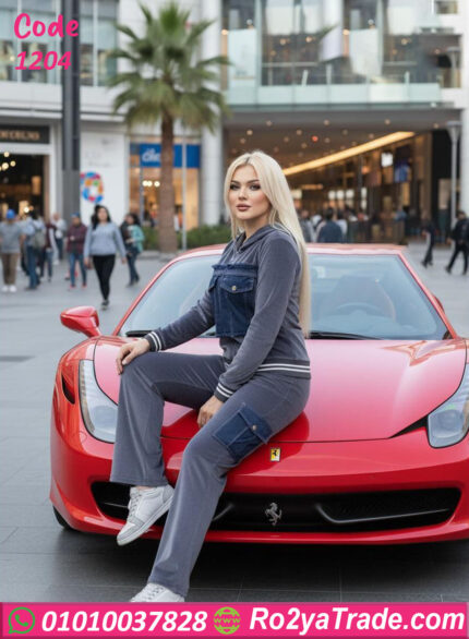 ترينج حريمي قطيفة بجيوب جينز