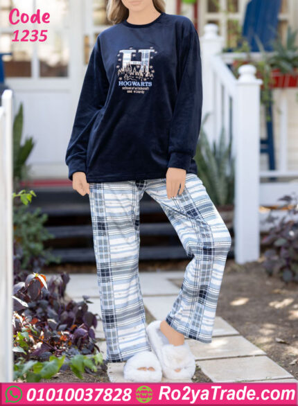 بيجامة قطيفة كاجوال شتوي