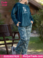 بيجامة شتوي قطيفة ناعمة