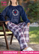 بيچامة شتوي قطيفة حريمي