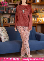 بيجامة قطيفة شتوي مطبوعة