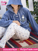 بيجامة قطيفة شتوي هودي