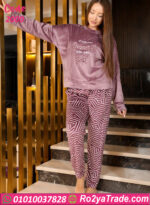 بيجامة شتوي قطيفة كشمير