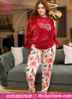 بيجامة شتوي قطيفة بيج سايز