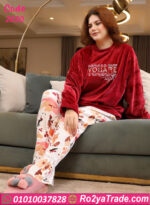 بيجامة شتوي قطيفة بيج سايز