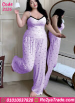 بيجامة حريمي ليكرا بيج سايز 3 قطع