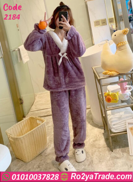 بيجامة فرو شتوي ناعمة
