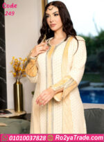 عباية بيت شتوي قطيفة تطريز ذهبي