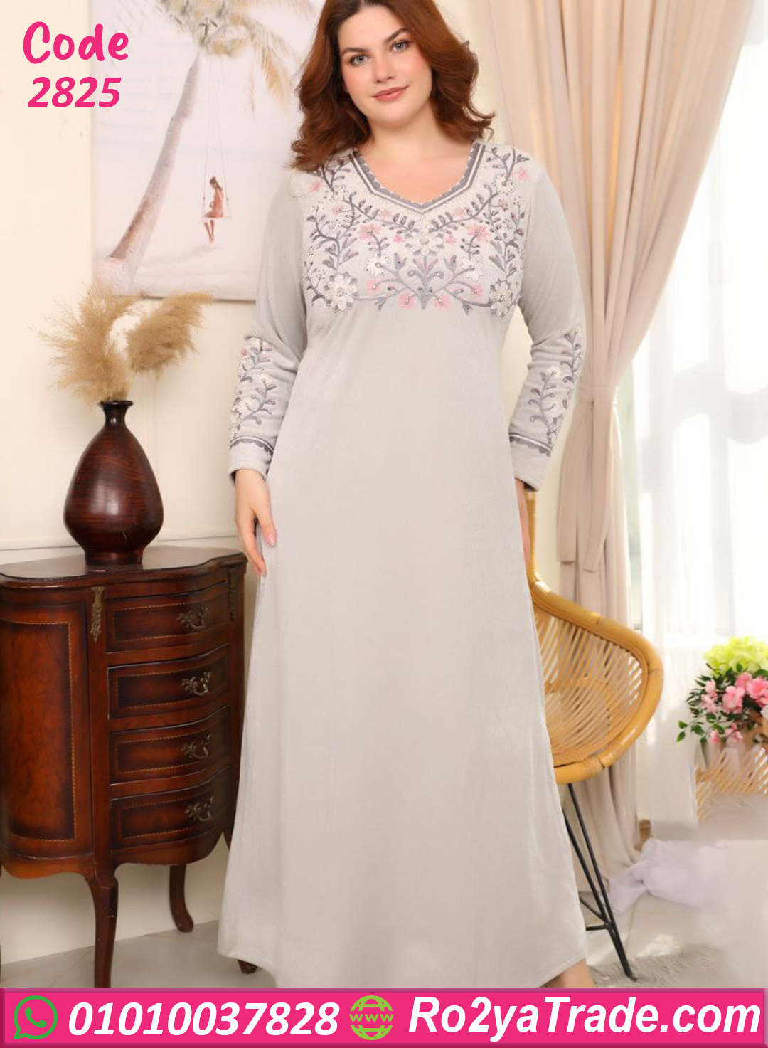 2825-4 عباية بيتي شتوي مطرزة