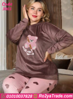 بيجامة قطيفة شتوي حريمي دبدوب