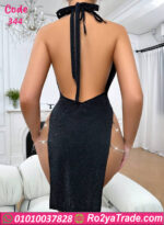 فستان لامع سلاسل جانبية