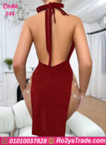 فستان لامع سلاسل جانبية