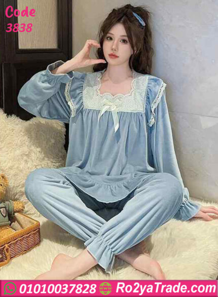 بيجامة حريمي قطيفة شتوي ناعمة