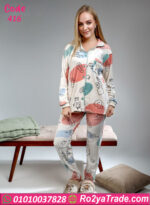 بيجامة شتوي قطيفة مطبوعة