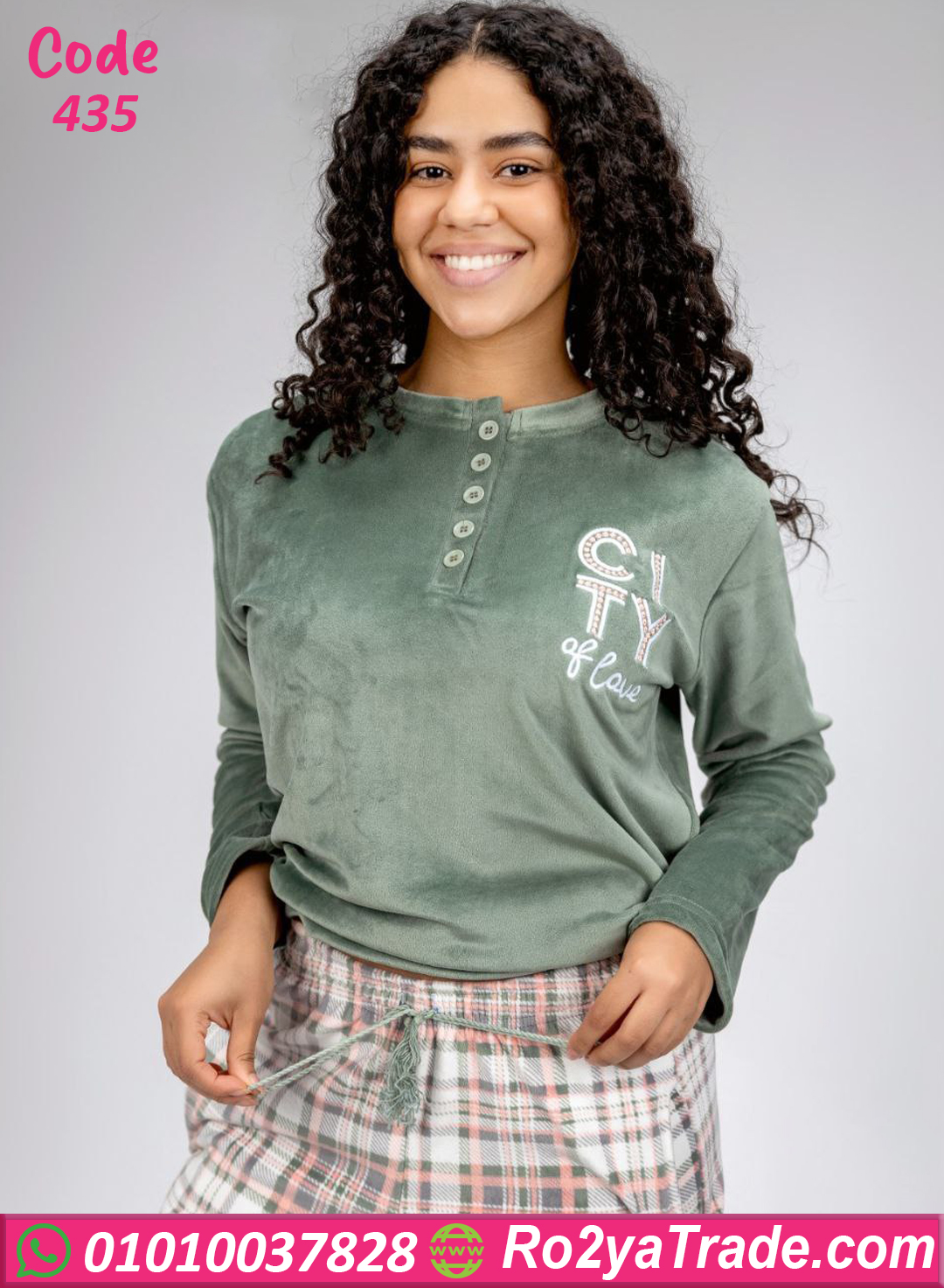 435-3 بيجامة قطيفة شتوي حريمي