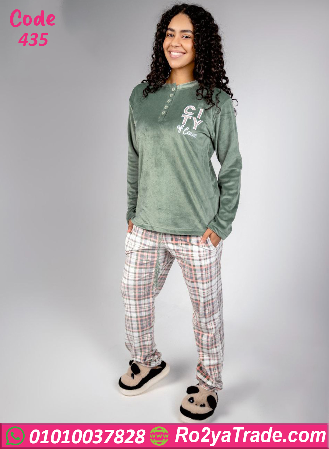 435-8 بيجامة قطيفة شتوي حريمي
