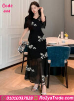 فستان سواريه مطرز طويل