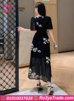 فستان سواريه مطرز طويل