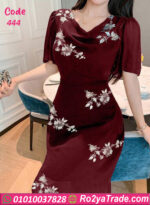 فستان سواريه مطرز طويل