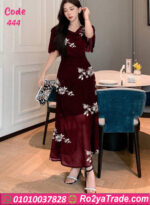 فستان سواريه مطرز طويل