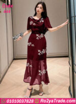 فستان سواريه مطرز طويل