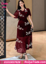 فستان سواريه مطرز طويل