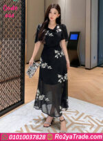 فستان سواريه مطرز طويل