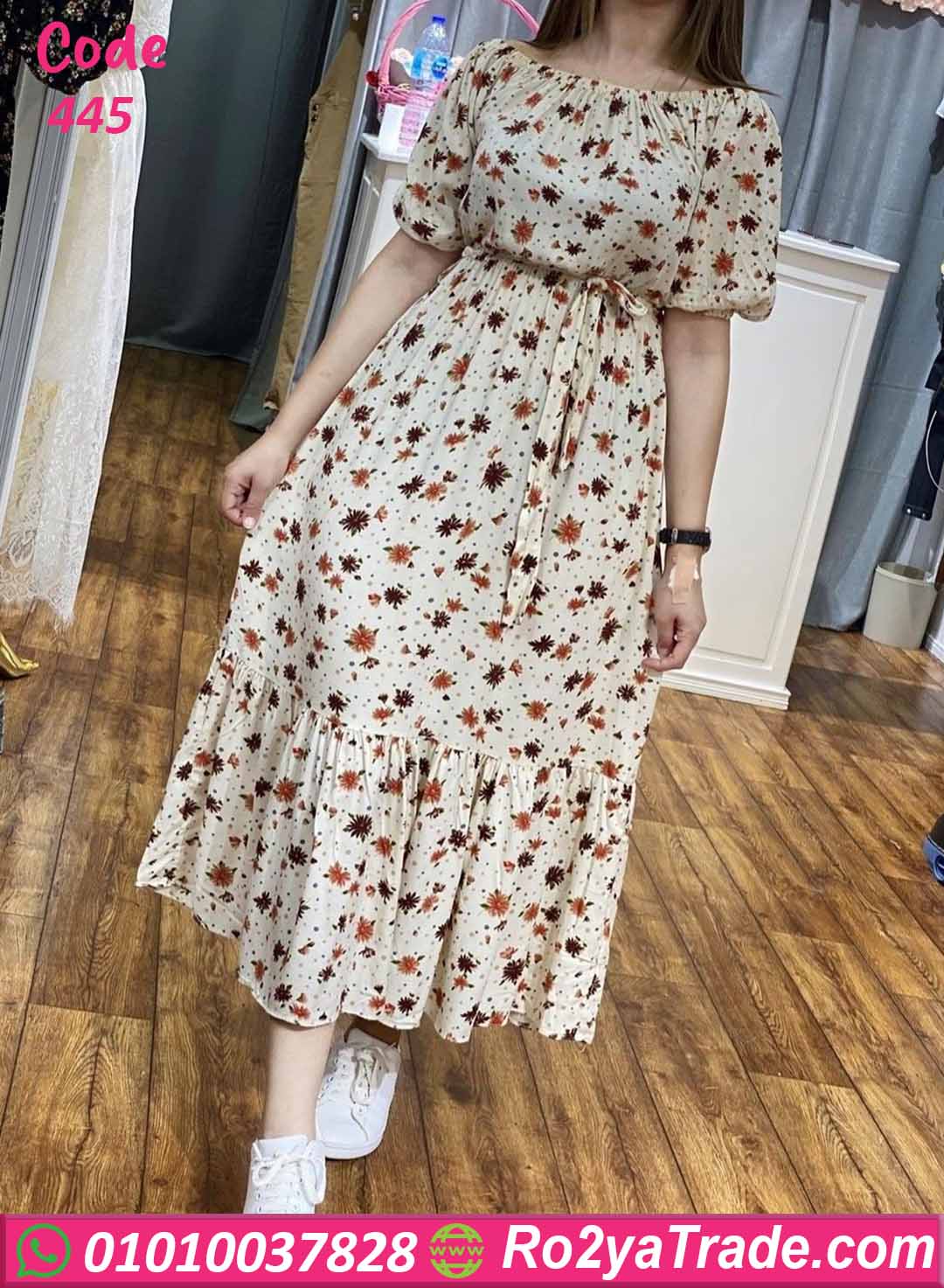 445 فستان خروج مشجر صيفي واسع ومريح