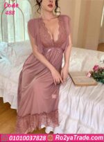 قميص نوم دانتيل ناعم طويل