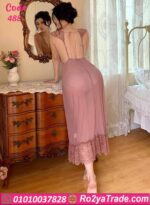 قميص نوم دانتيل ناعم طويل