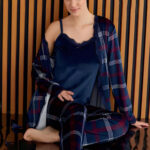 بيجامة ستان شتوي نسائية