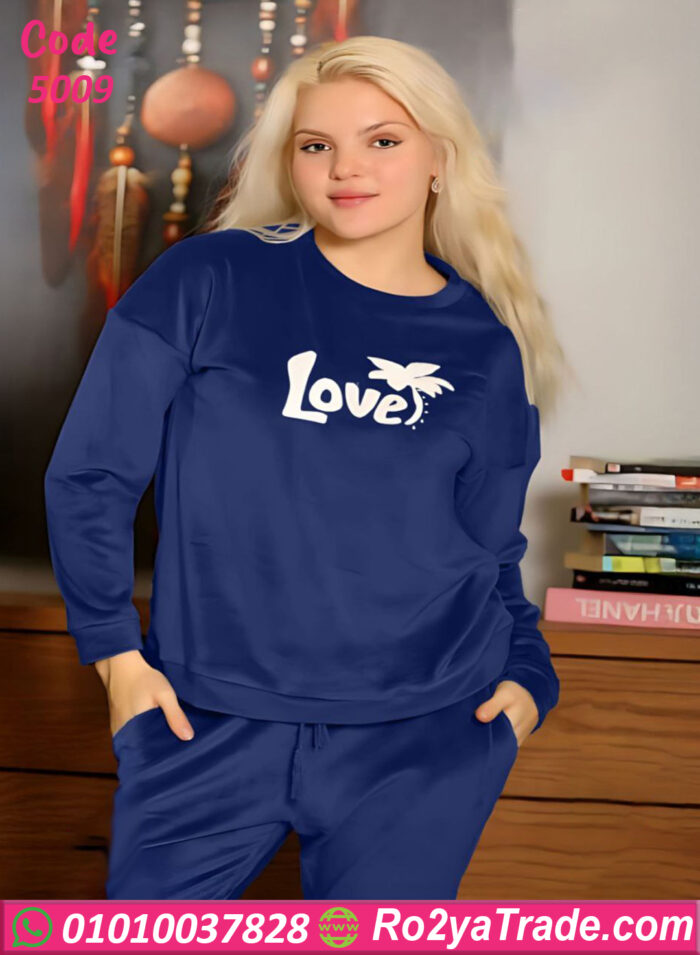 بيجامة قطيفة نسائي شتوي Love