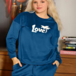 بيجامة قطيفة نسائي شتوي Love